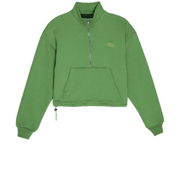 Set Active Half Zip Cropped Sweatshirt Pullover in Lucky Green Size Medium - Picture 3 of 9